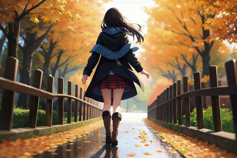 雨上がり、学校とは反対方向に