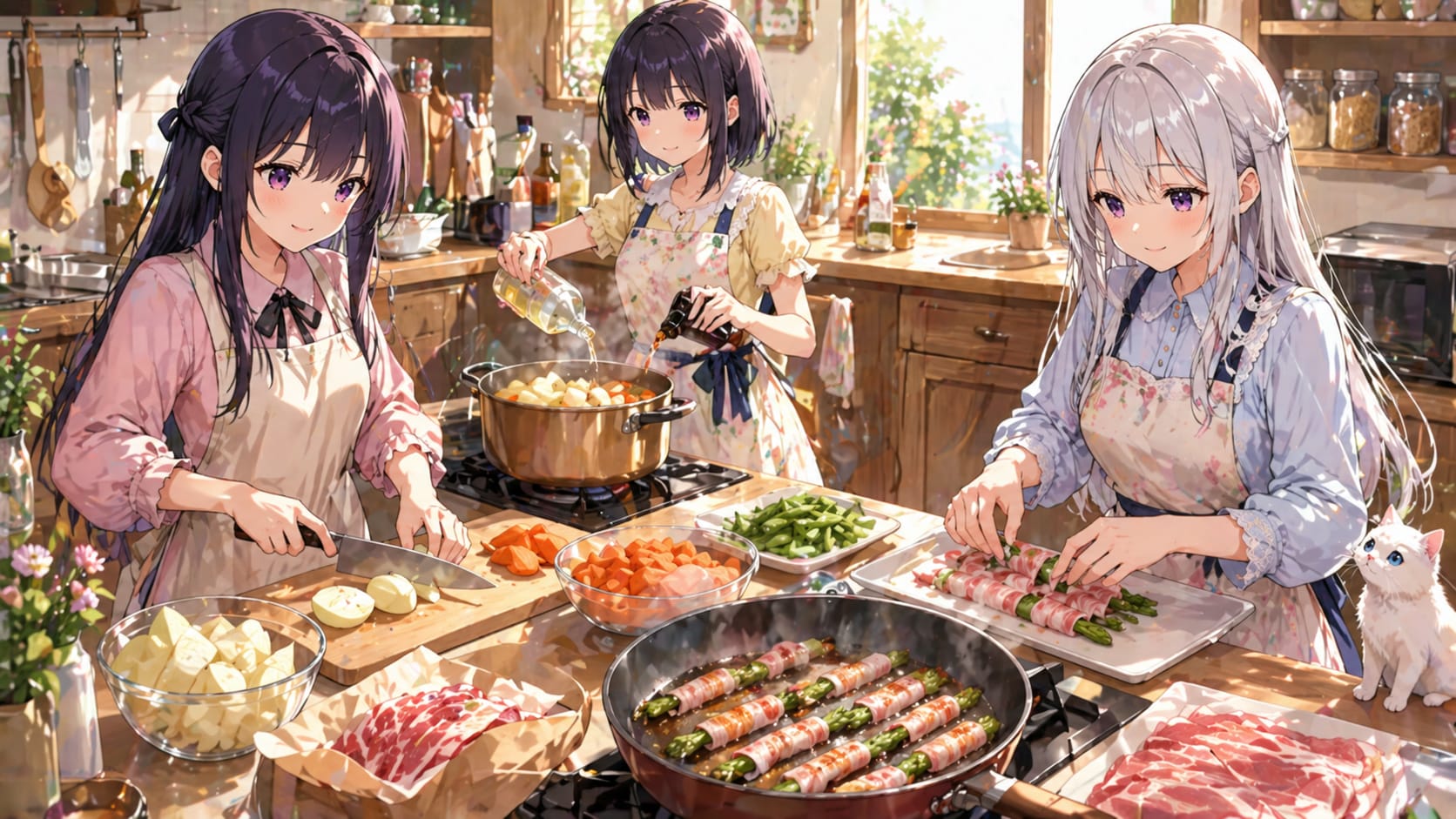 春野菜で料理中 | の人気AIイラスト・グラビア