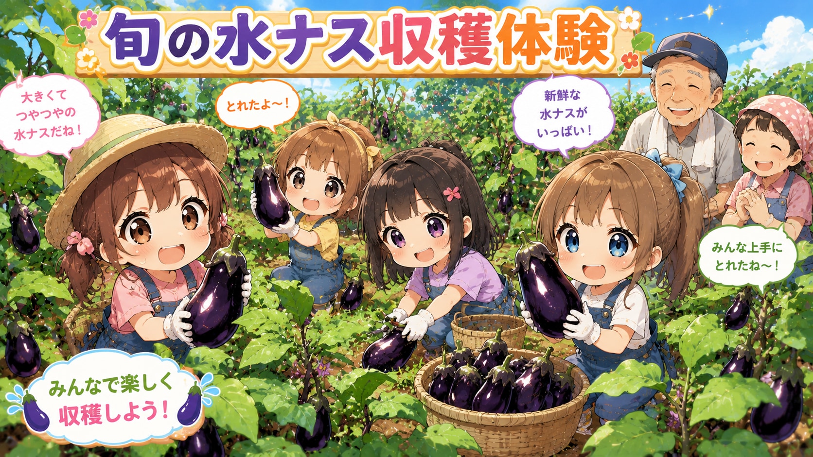 旬の水ナス収穫体験３