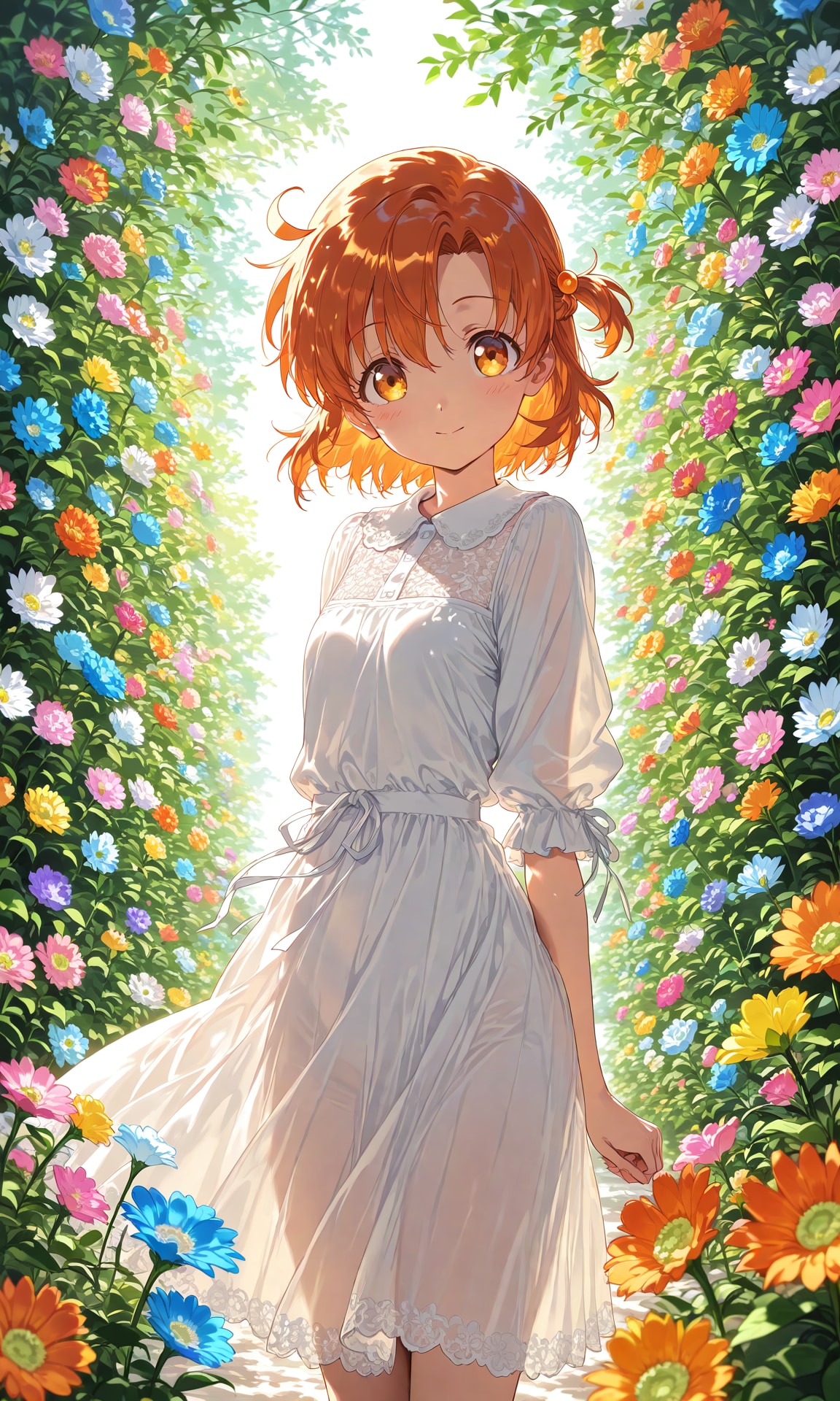 綺麗な花々にかこまれた一人の少女 | の人気AIイラスト・グラビア