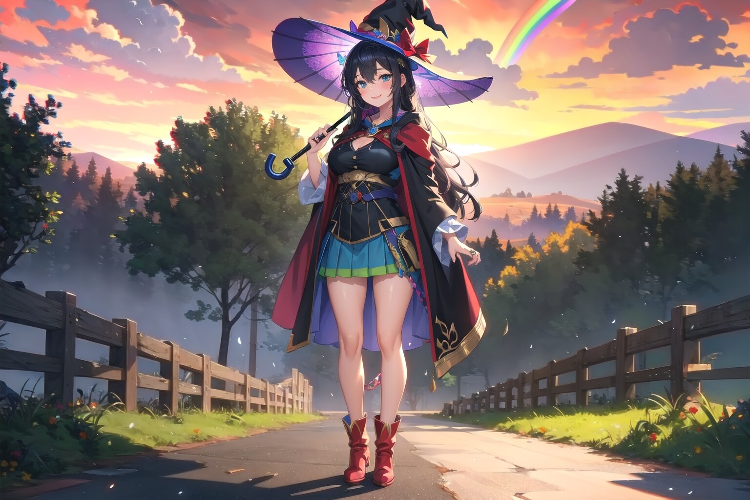 虹色魔女と夕暮れ