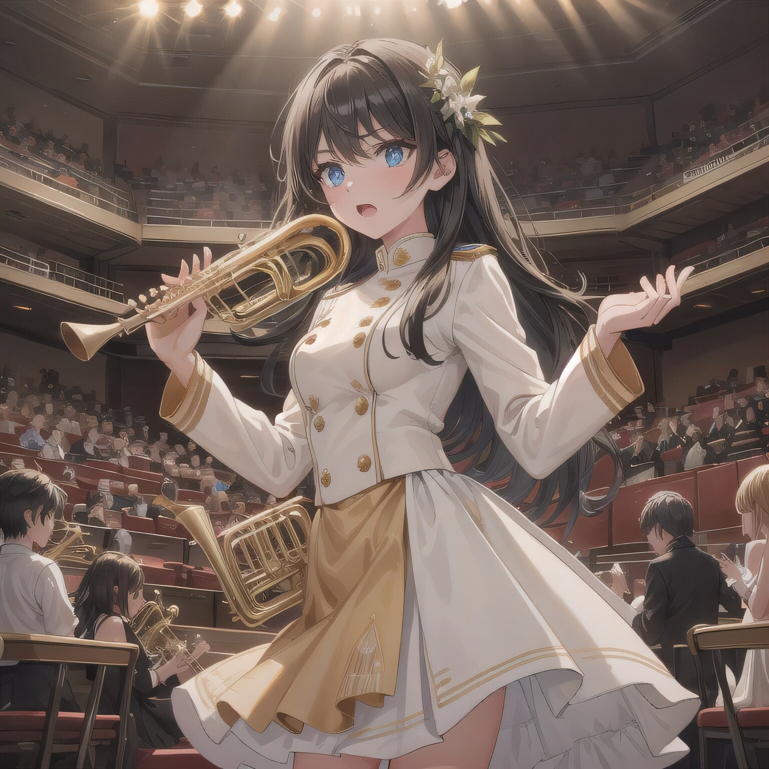 黒髪ロングでブラスバンドの少女１５ | の人気AIイラスト・グラビア