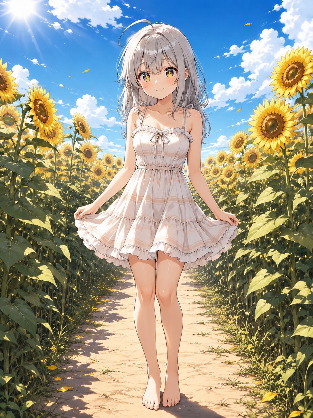 向日葵畑の真夏日