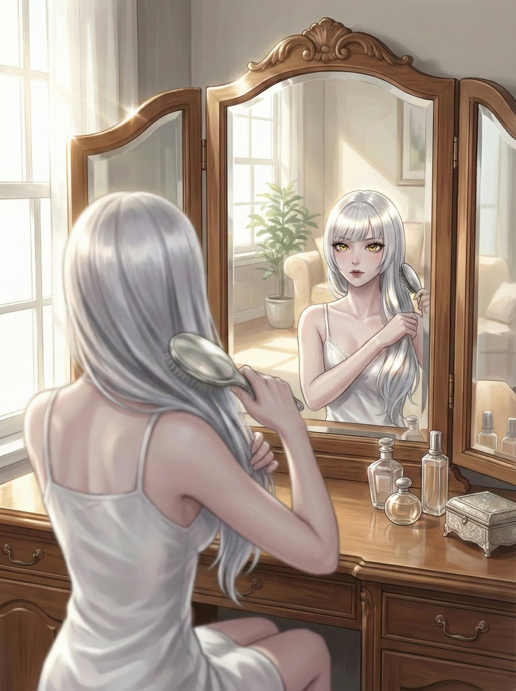 『 鏡の中の銀 』 - The Silver in the Mirror | の人気AIイラスト・グラビア