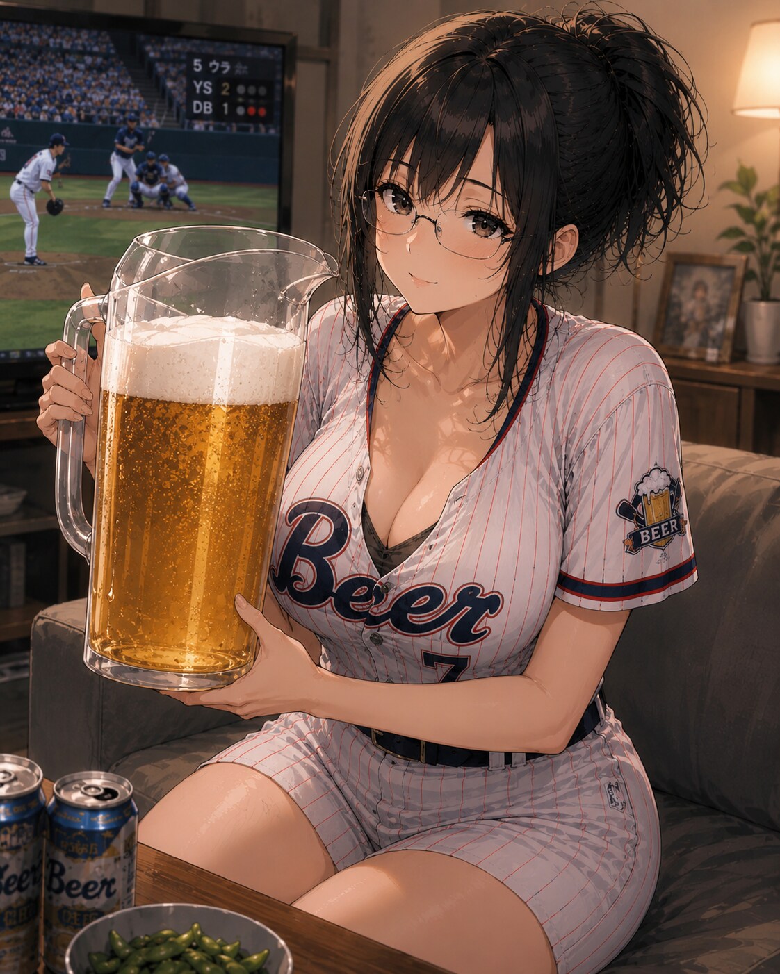応援よりビール？ | の人気AIイラスト・グラビア