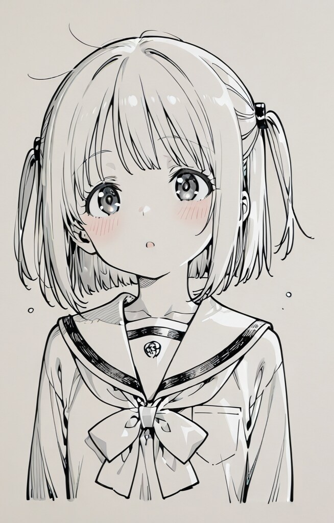 下書きの女の子