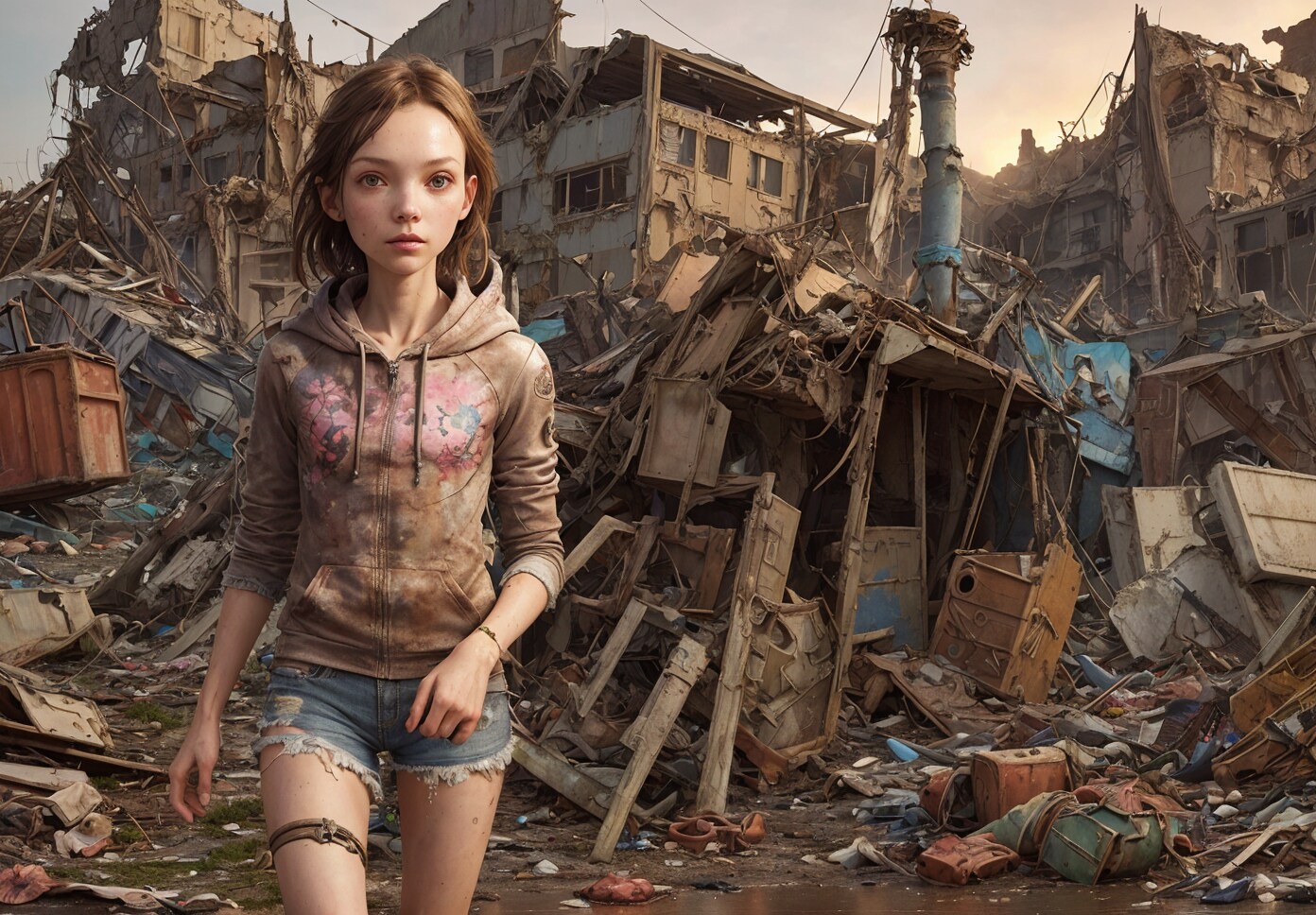 ジャンクヤードの少女 | の人気AIイラスト・グラビア