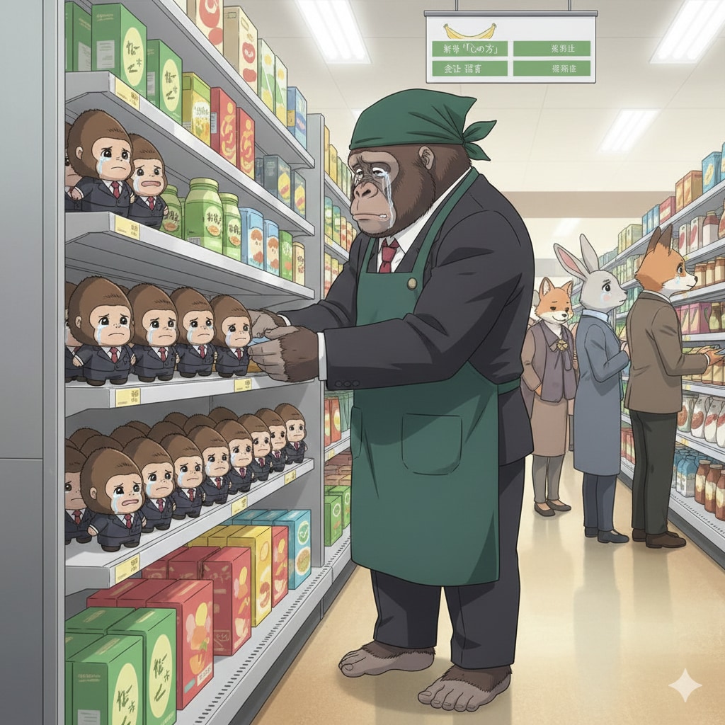 スーパーマーケットで働くセンチメンタルゴリラ