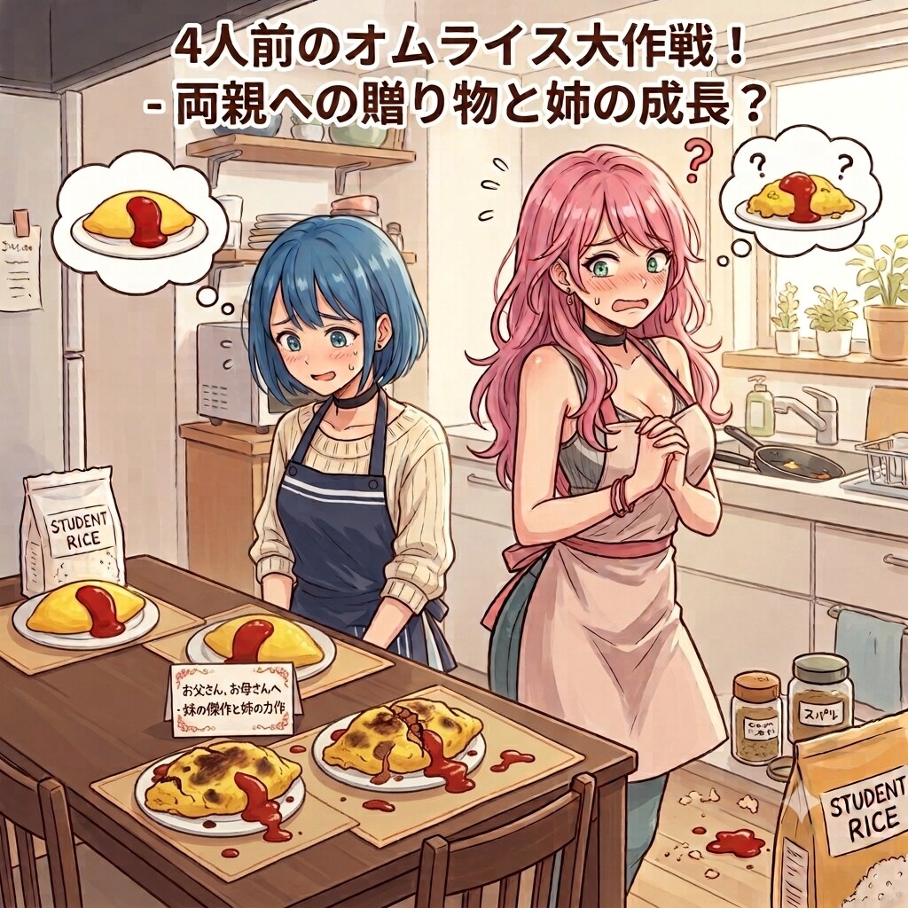 お父さん、お母さんへ - 妹の傑作と姉の力作。