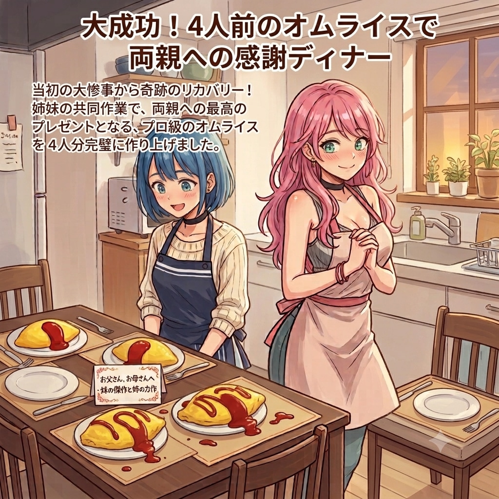 お父さん、お母さんへ - 妹の傑作と姉の力作。