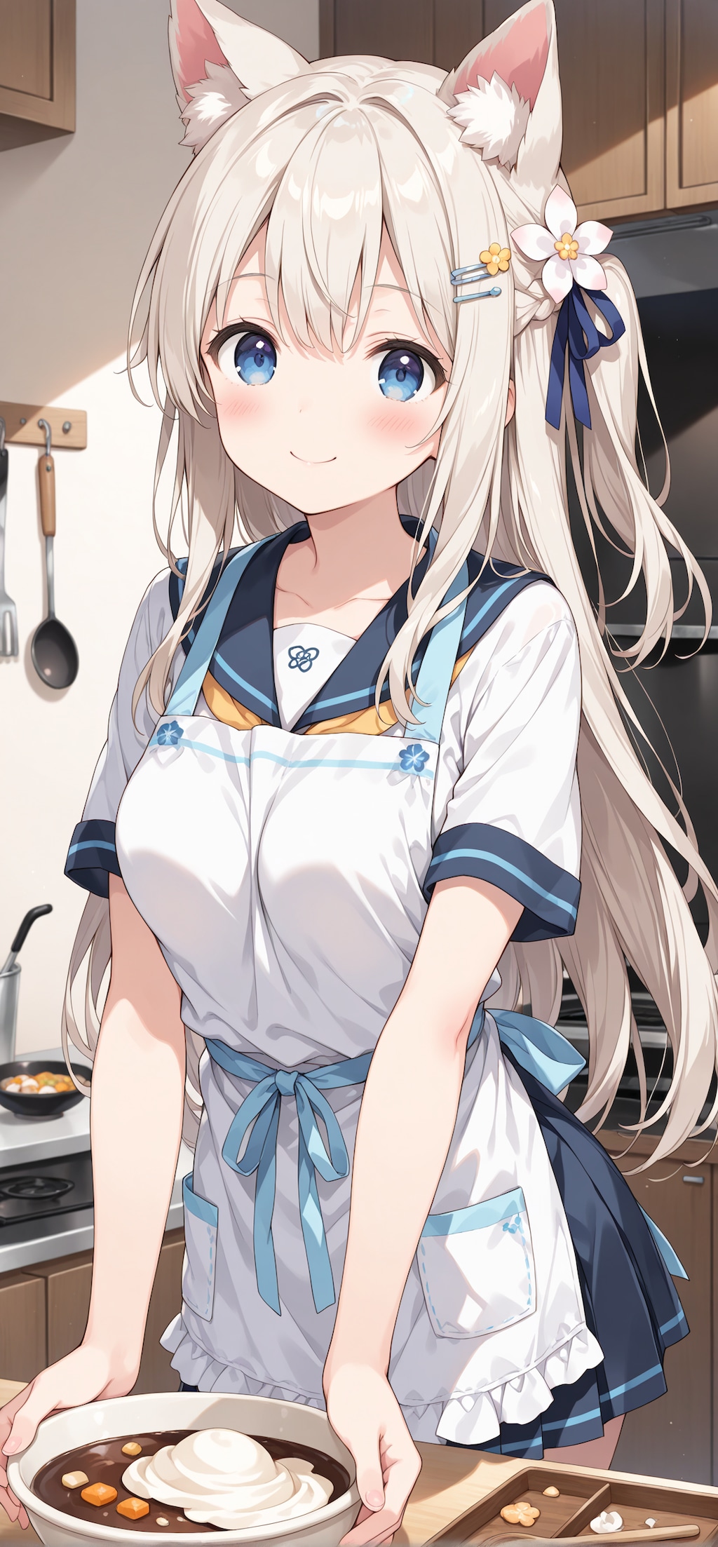 お菓子作りの練習を頑張る女の子