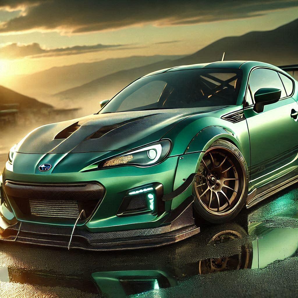 グリーンメタリックのスバルBRZのドリ車