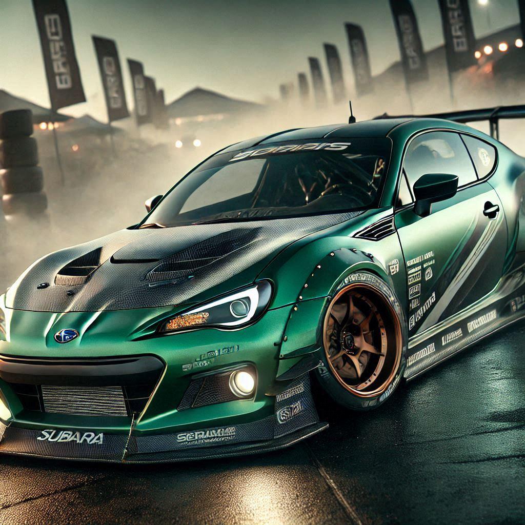 グリーンメタリックのスバルBRZのドリ車 | の人気AIイラスト・グラビア