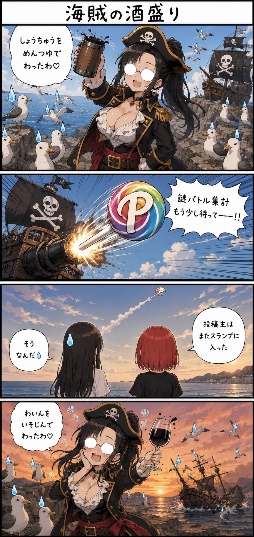 【漫画】海賊の酒盛り