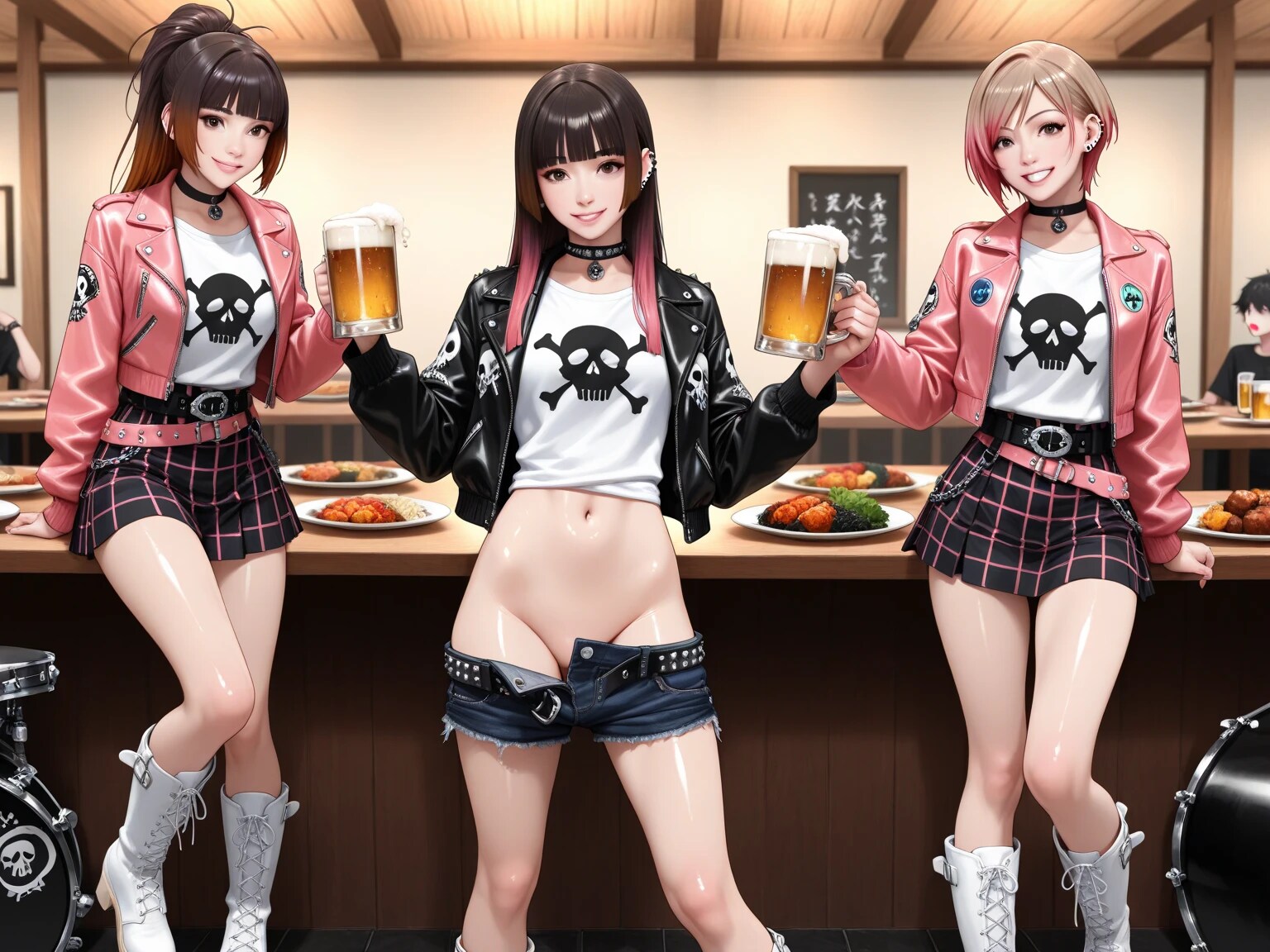 ガールズバンドのライブ後の打ち上げ