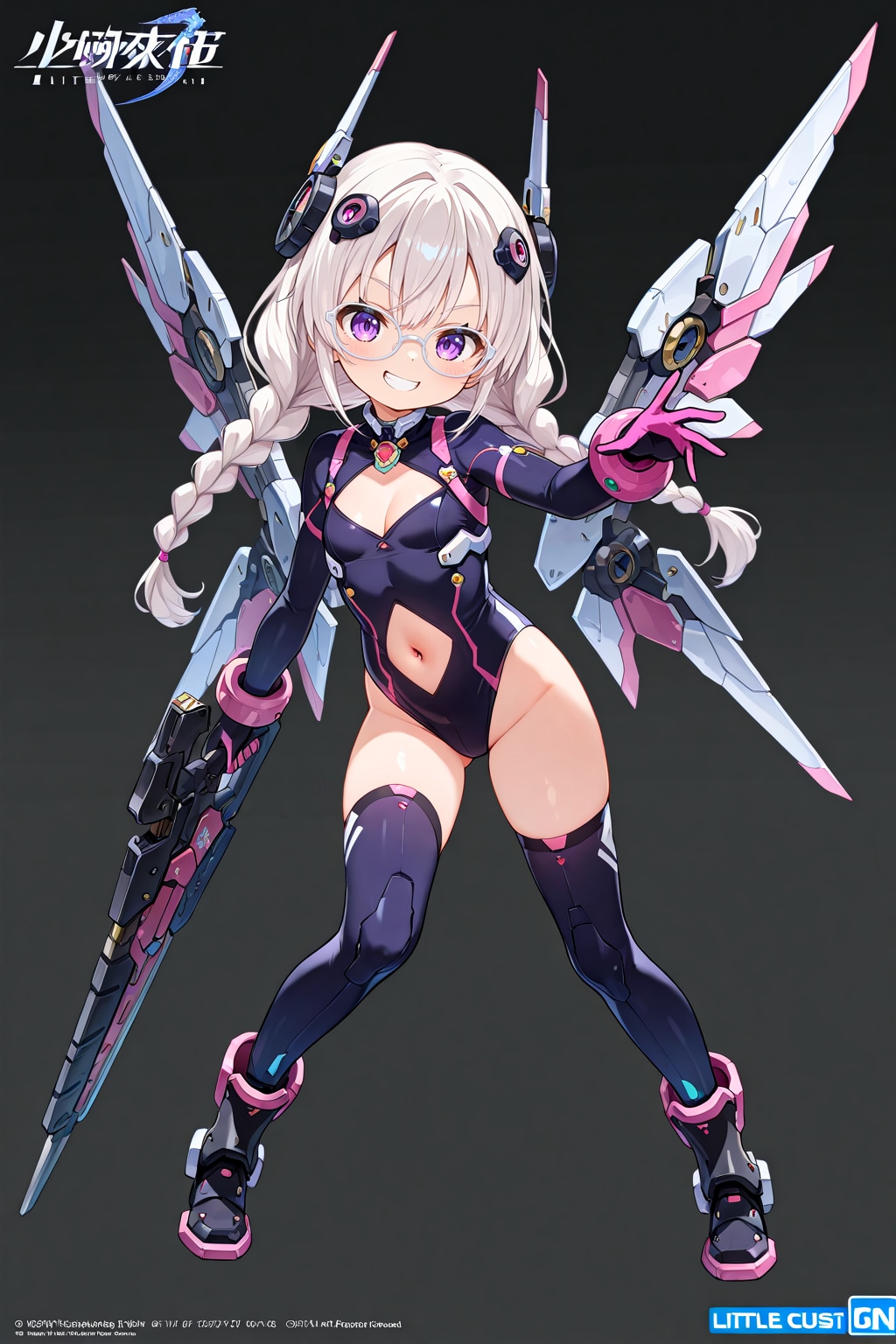 架空の美少女プラモパッケージ・眼鏡三つ編み編