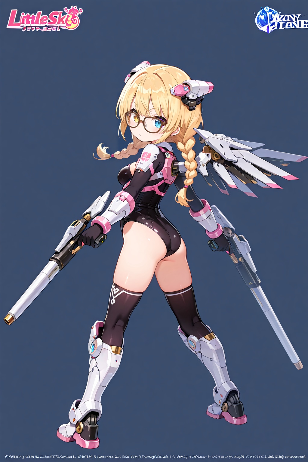 架空の美少女プラモパッケージ・眼鏡三つ編み編