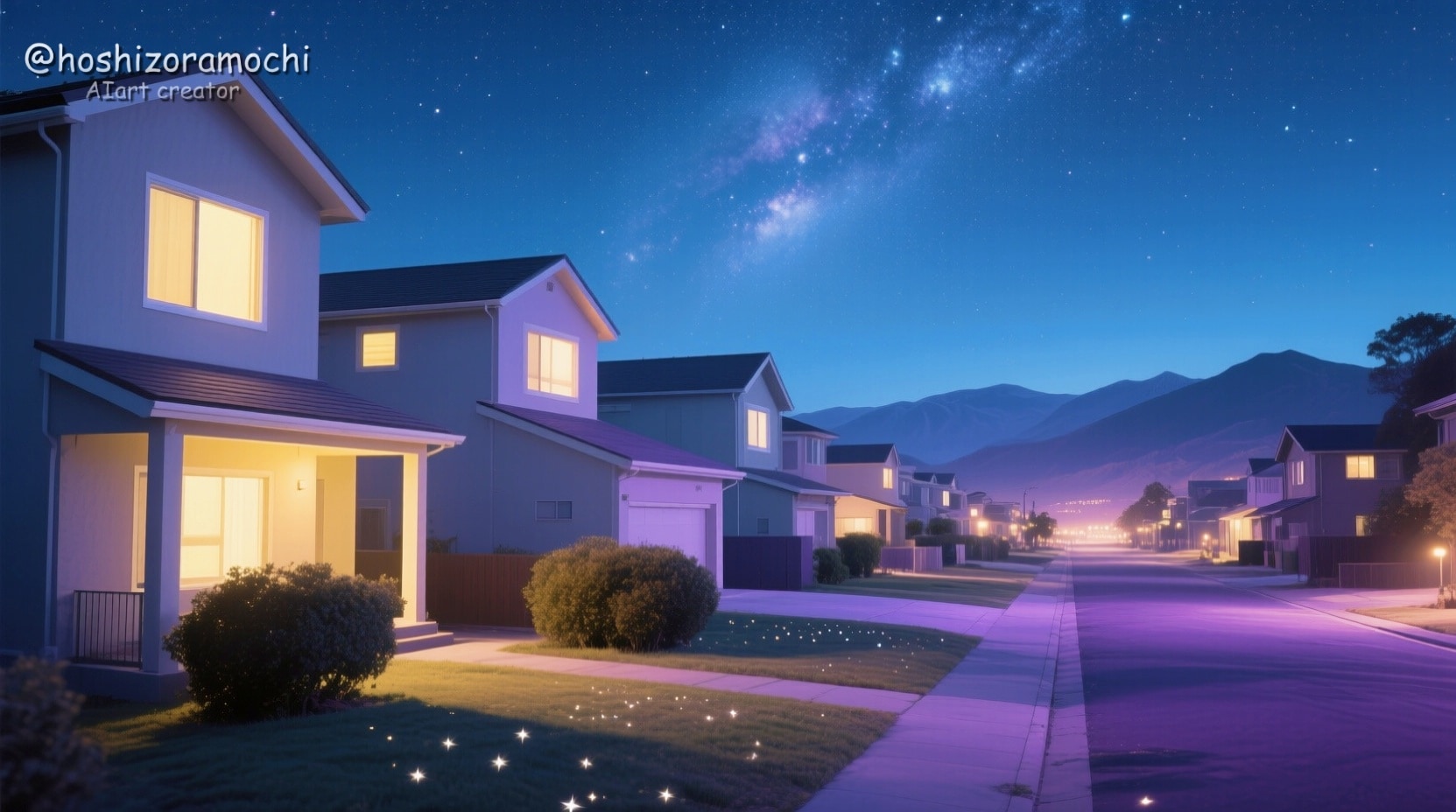 この町の灯りが、星の海に、小さな名前を刻んだ——🏡 | の人気AIイラスト・グラビア