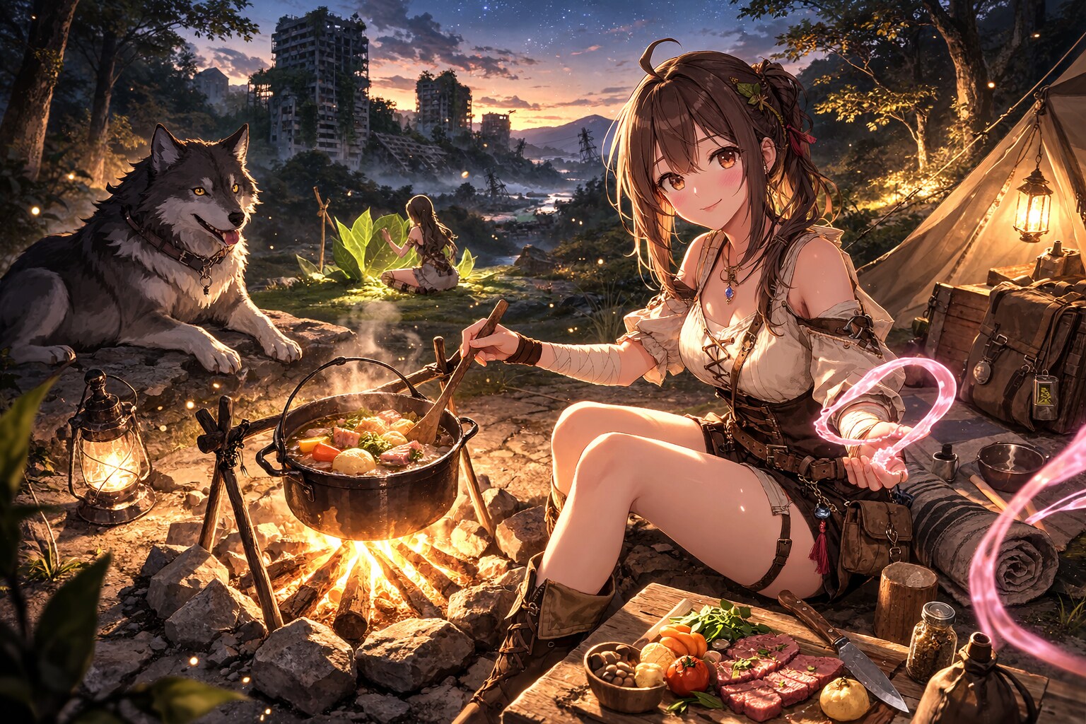 遺跡踏査お疲れ様っ！夕食の時間だよ♪