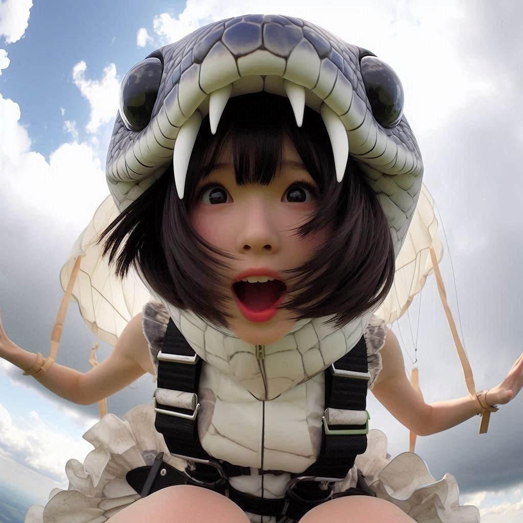 スカイダイビングで大はしゃぎノコ