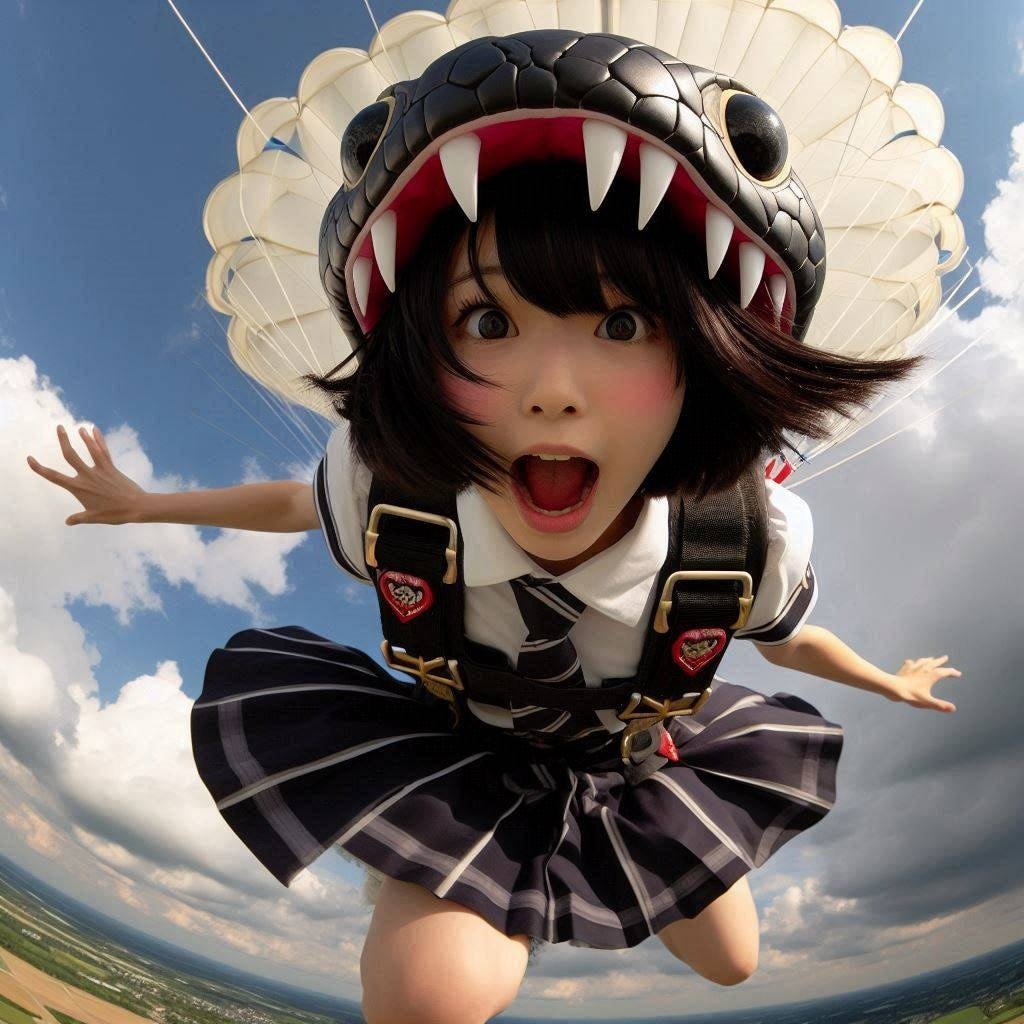 スカイダイビングで大はしゃぎノコ