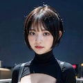 タートルネック黒クロップトップ 10枚目