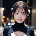 タートルネック黒クロップトップ 4枚目