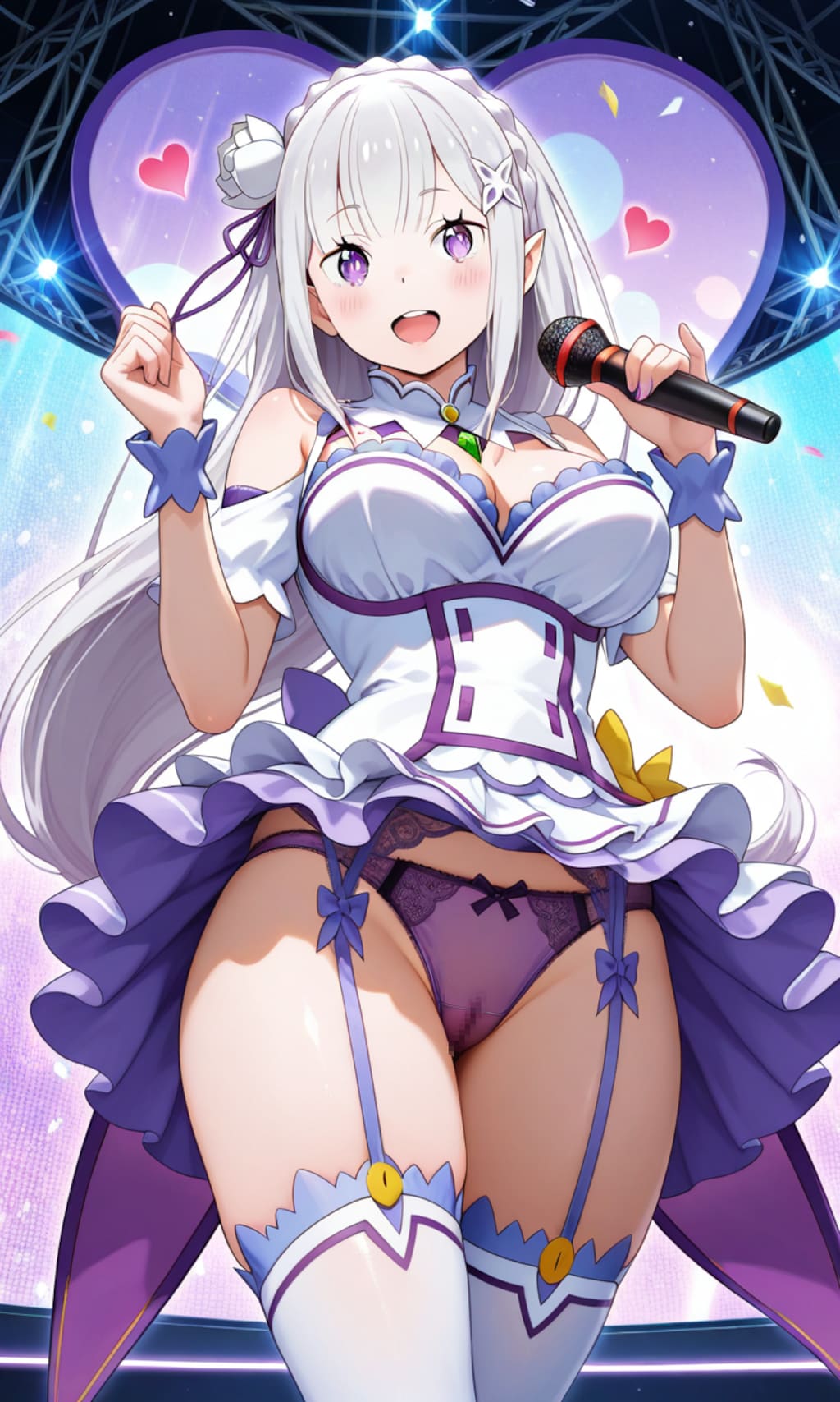 見せちゃってるエミリアたん