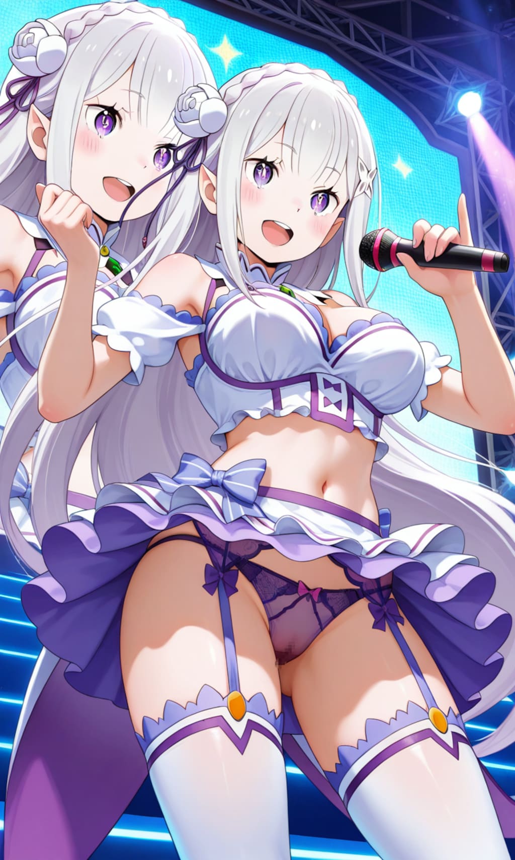見せちゃってるエミリアたん