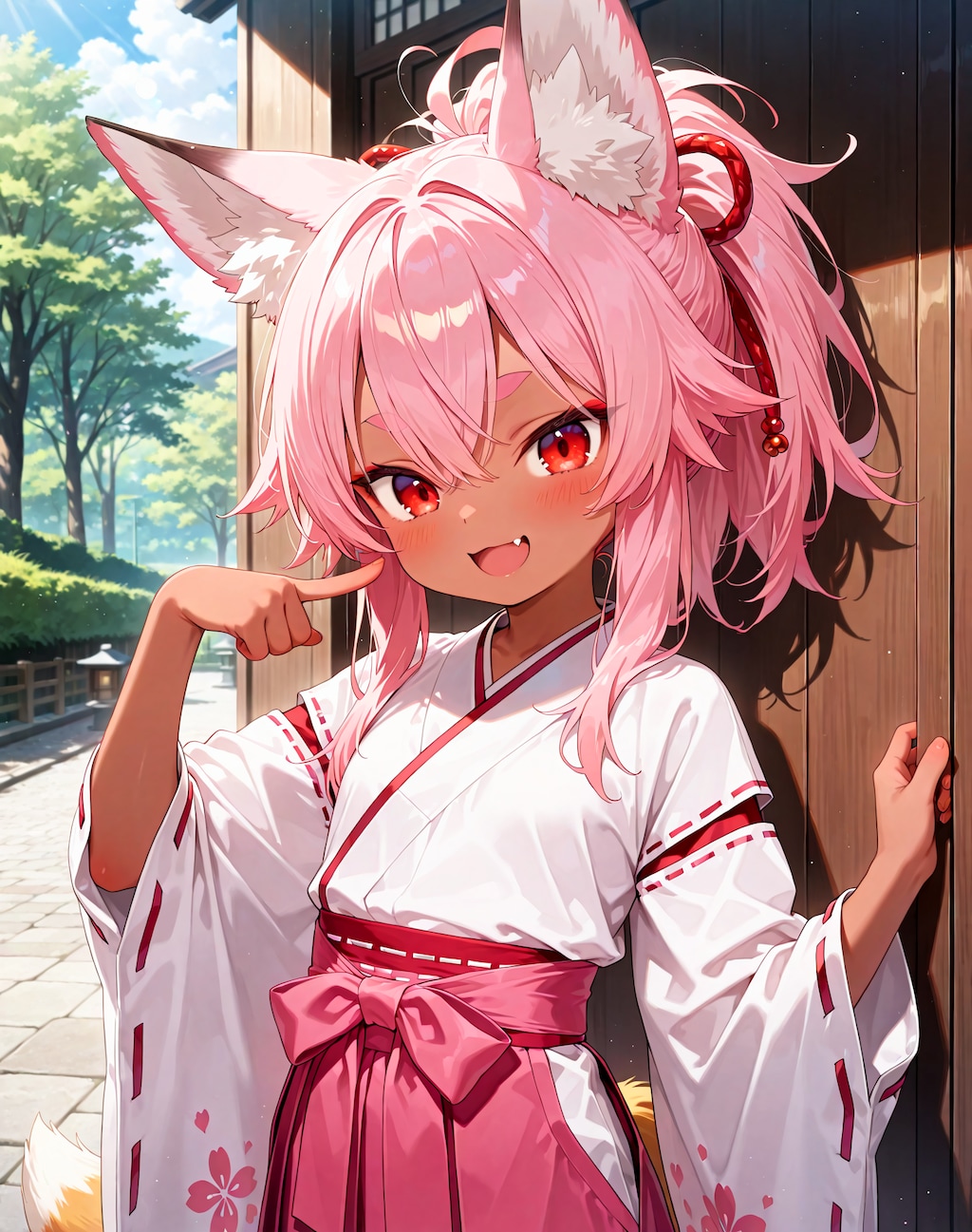 イメチェン黒狐さんと桃狐ちゃんと紫狐ちゃん