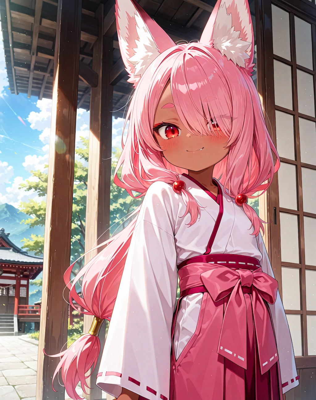 イメチェン黒狐さんと桃狐ちゃんと紫狐ちゃん