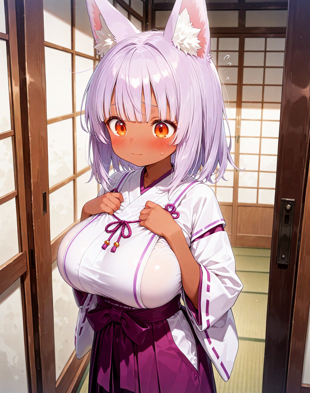 イメチェン黒狐さんと桃狐ちゃんと紫狐ちゃん