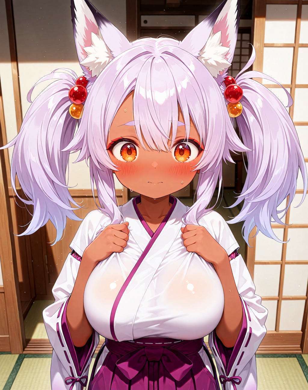 イメチェン黒狐さんと桃狐ちゃんと紫狐ちゃん