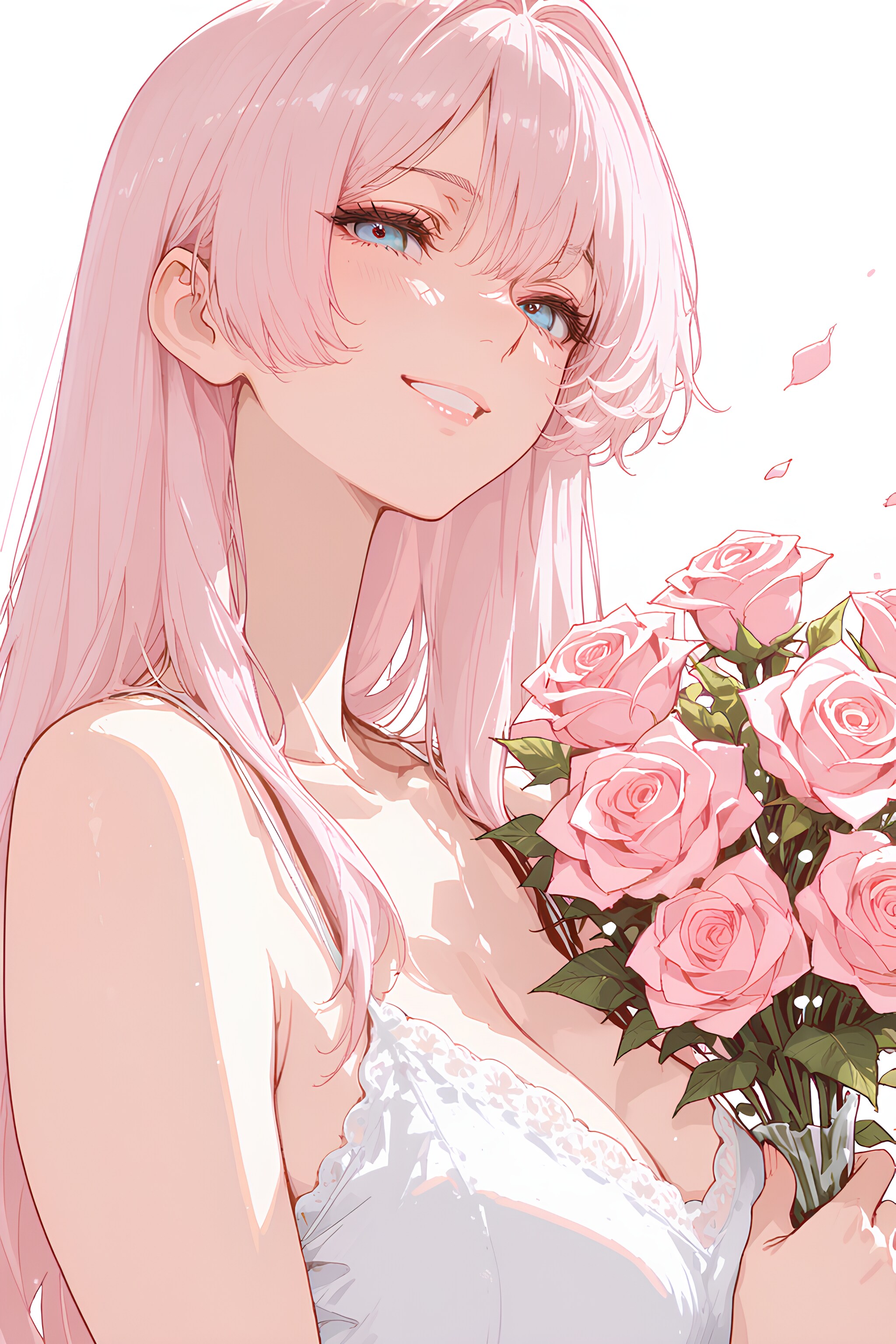 薔薇とキャミソール