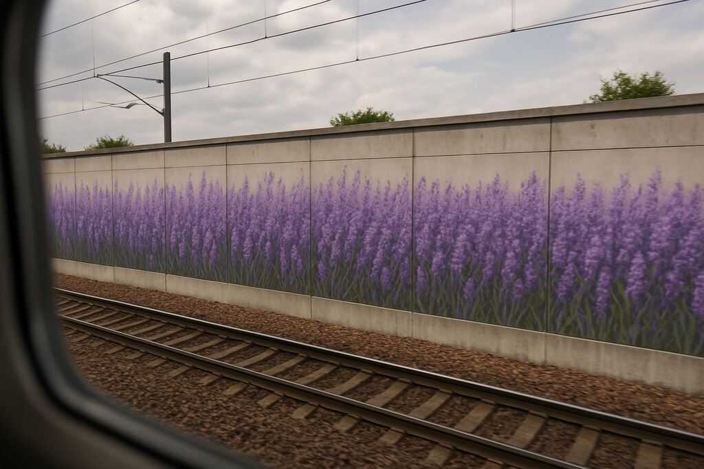 ラベンダーちゃん模様の壁