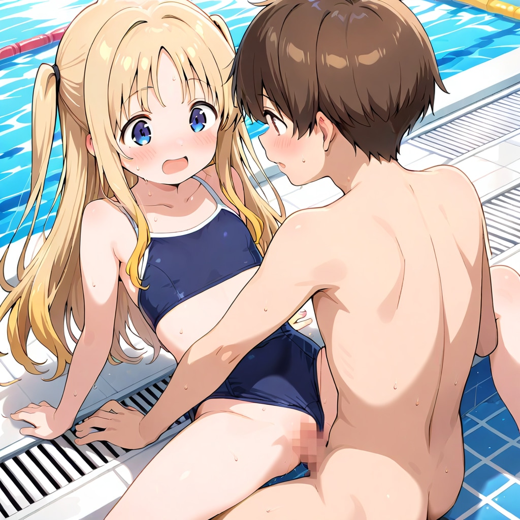 がまんできなかった幼馴染とえっちする金髪の女の子