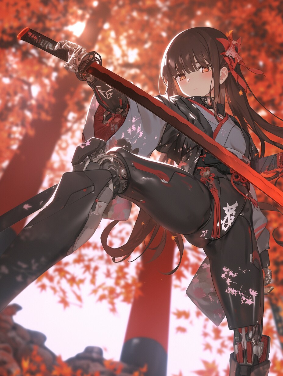 紅葉とメカ侍ガール