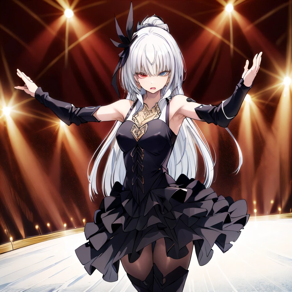 銀髪ポニテでフィギュアの少女