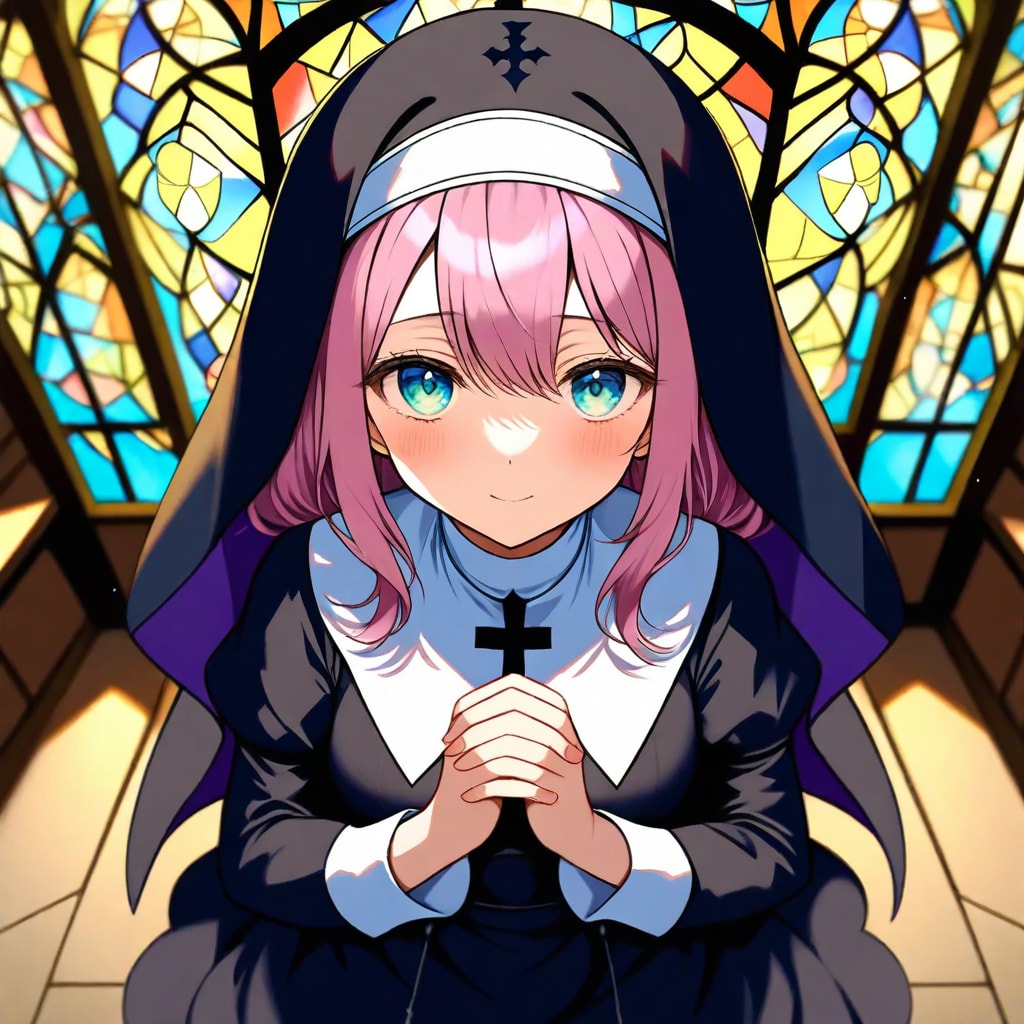 祈りを捧げる修道女