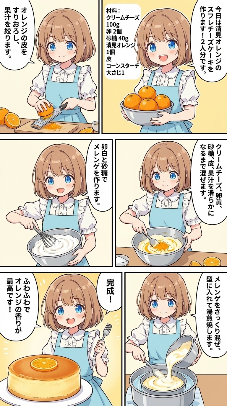 清見オレンジのスフレチーズ | の人気AIイラスト・グラビア