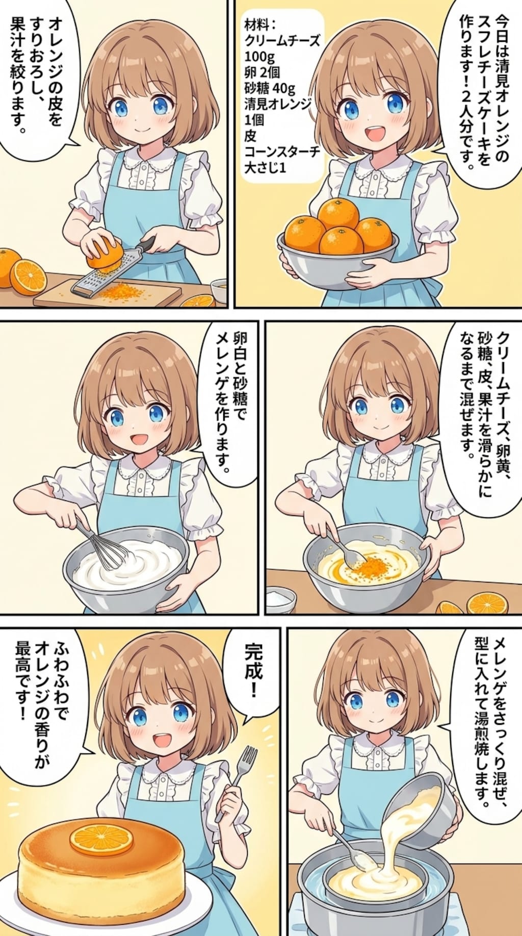 清見オレンジのスフレチーズ