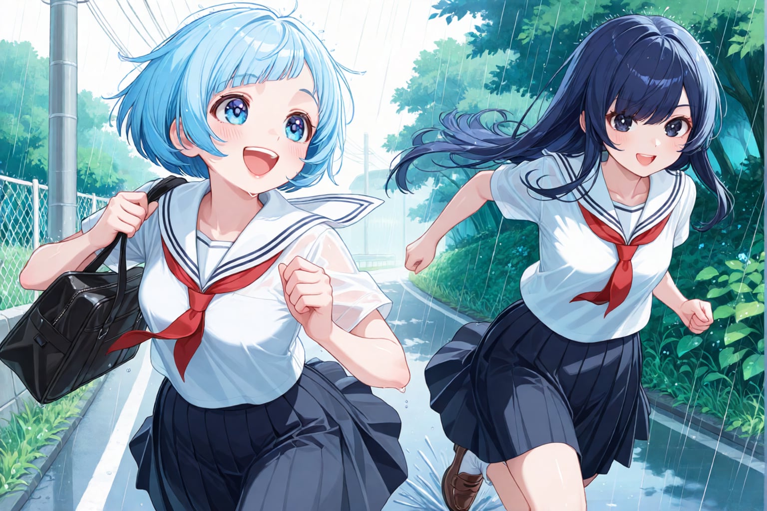 ずぶ濡れも、夏の思い出 | の人気AIイラスト・グラビア