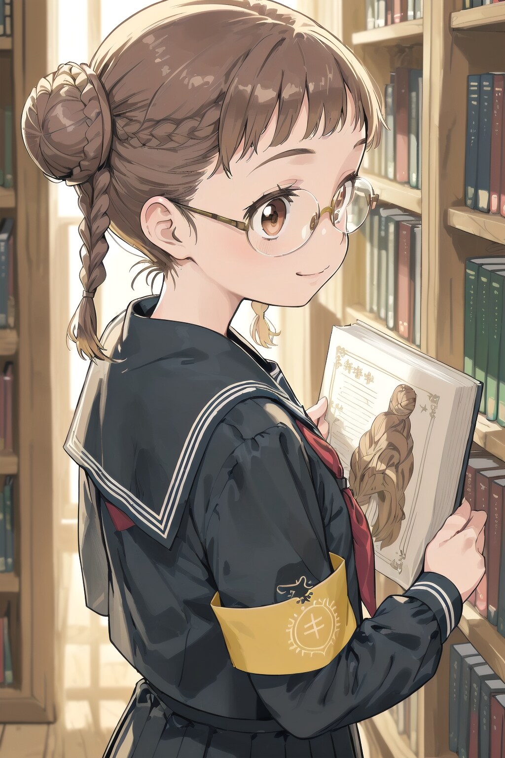 三つ編みで結うお団子ヘア