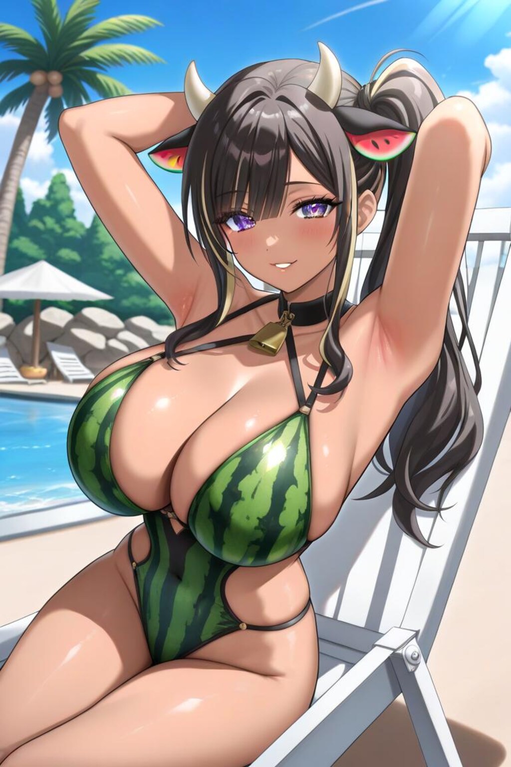 耳もスイカの牛娘(笑)