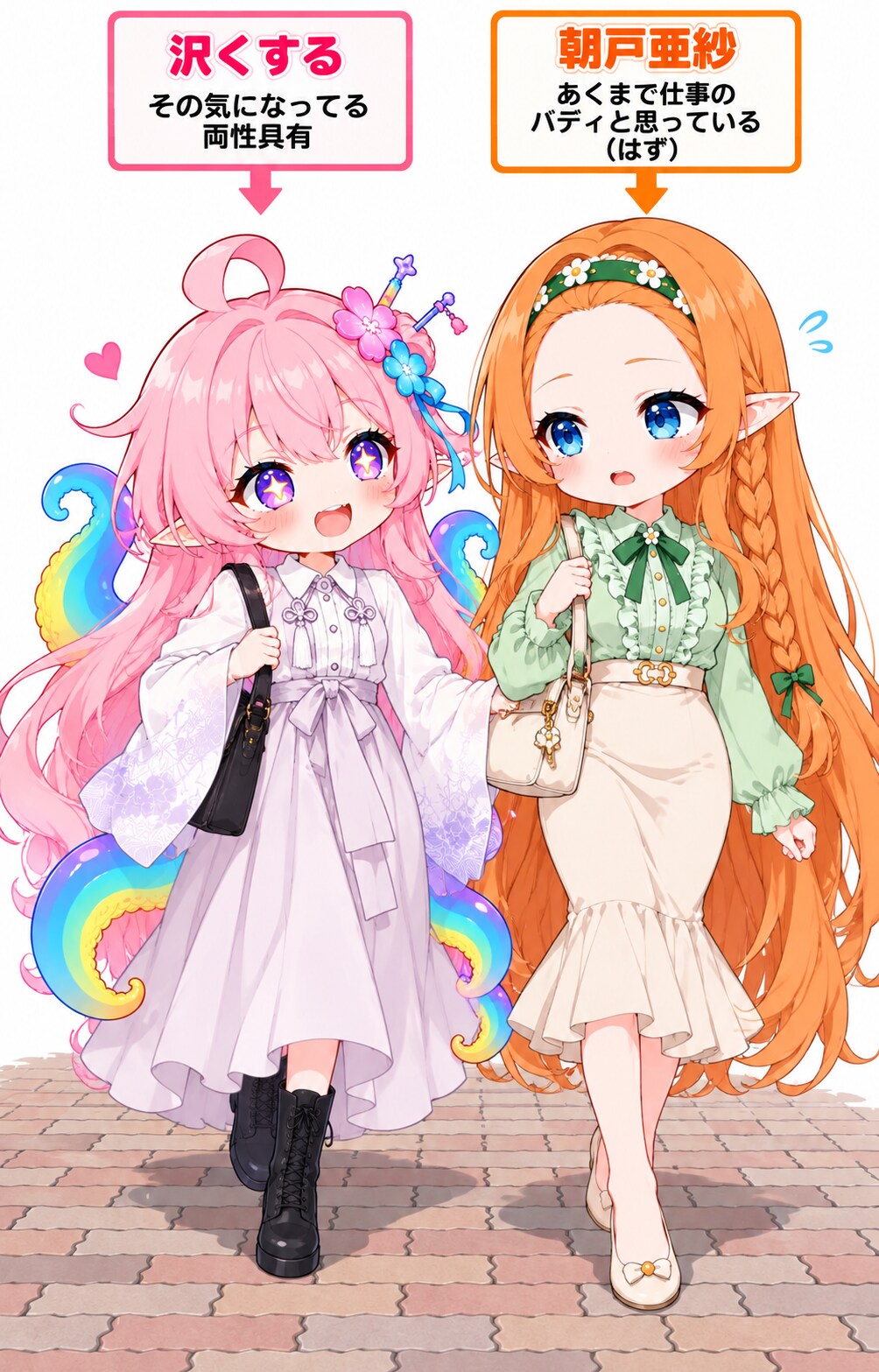 現時点の桃タコ＆でこオレンジ | の人気AIイラスト・グラビア