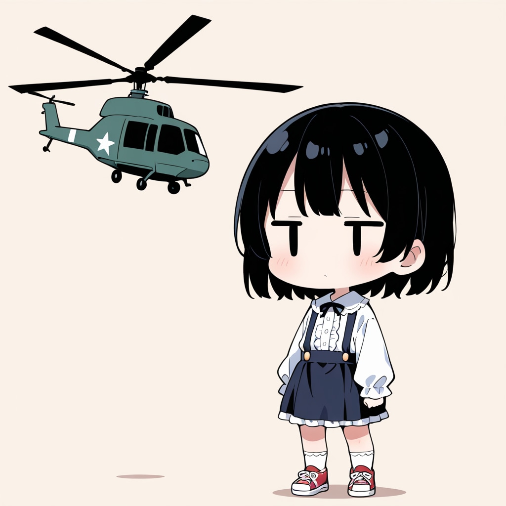ヘリコプターを見た