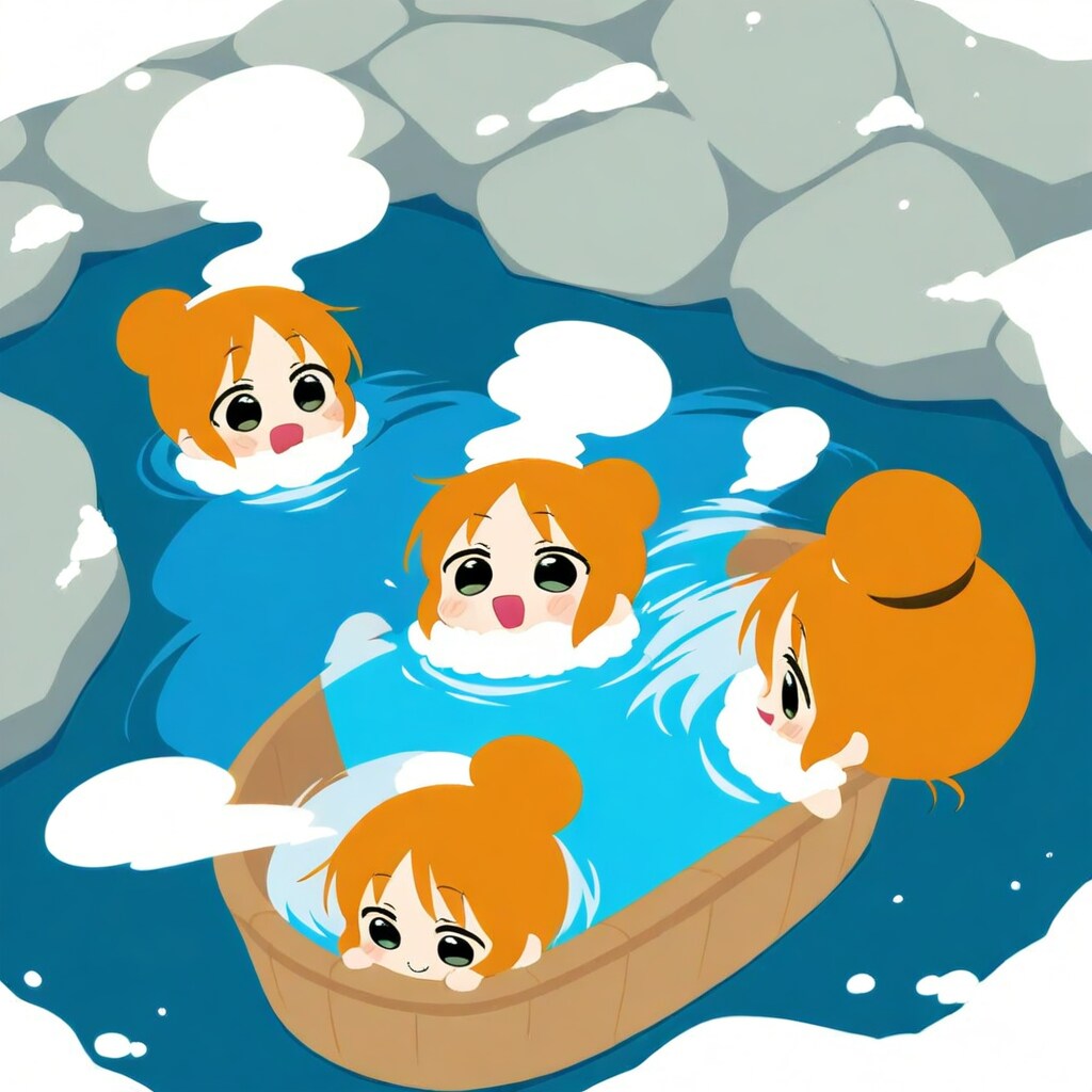 雪と露天風呂