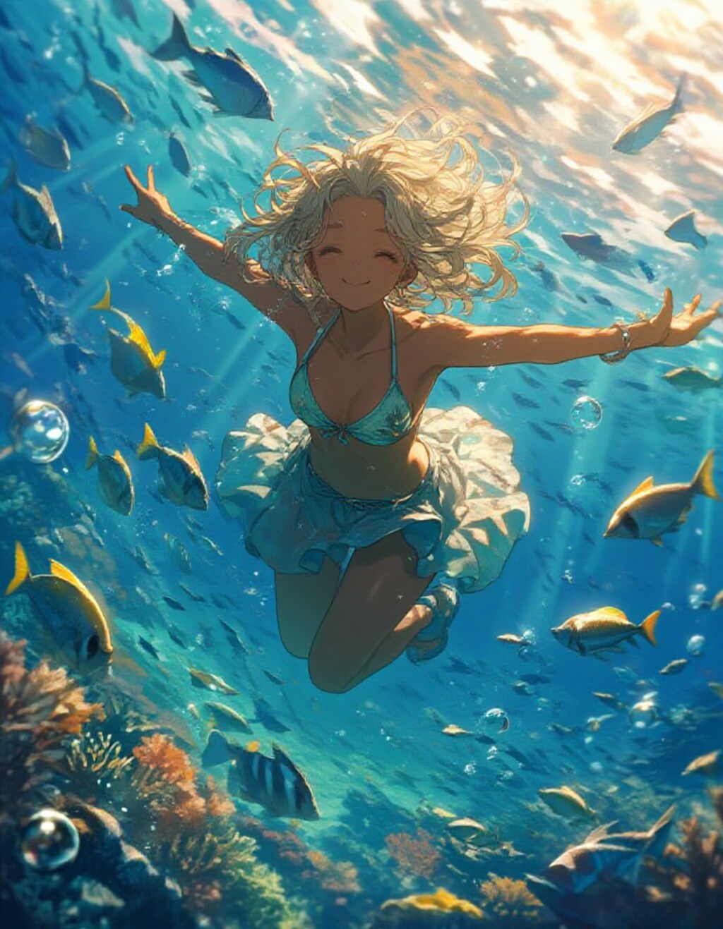 水中ビキニ　つばき