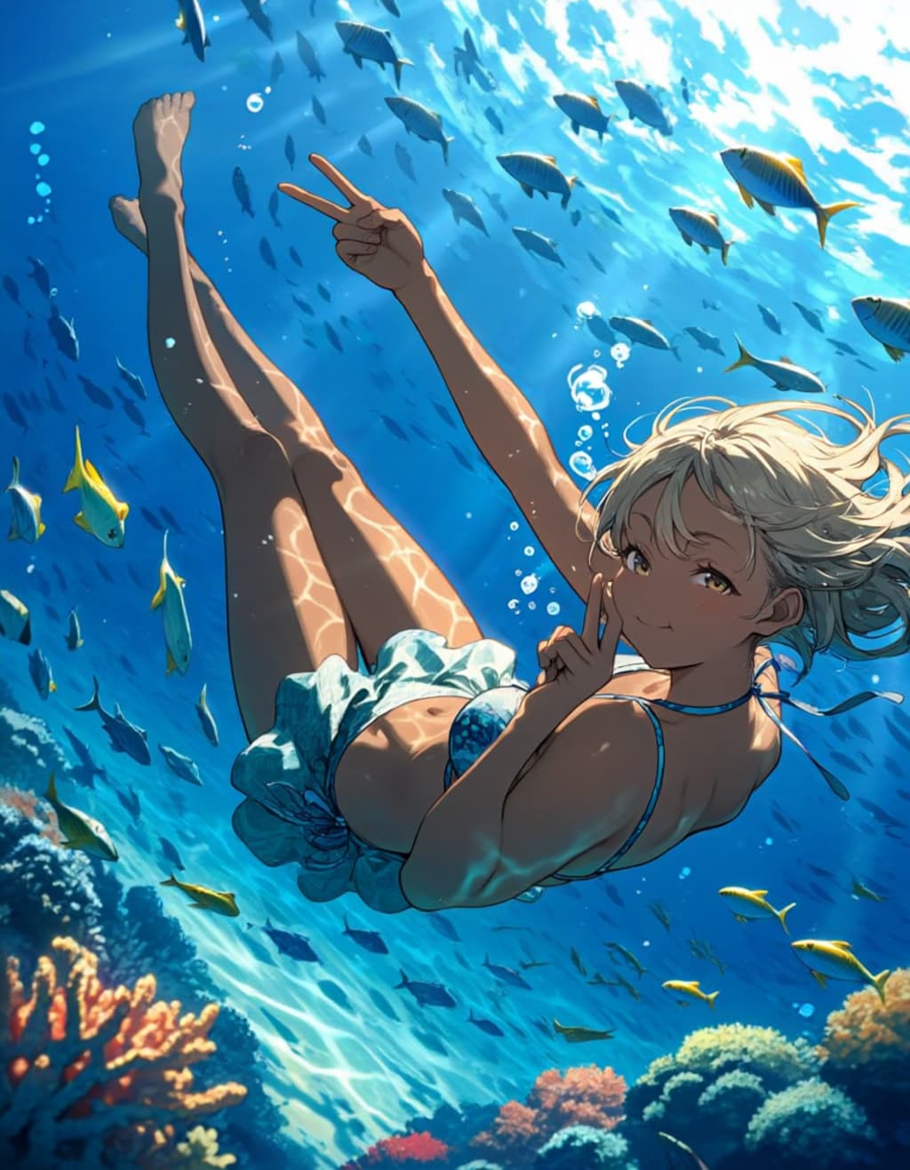 水中ビキニ　つばき