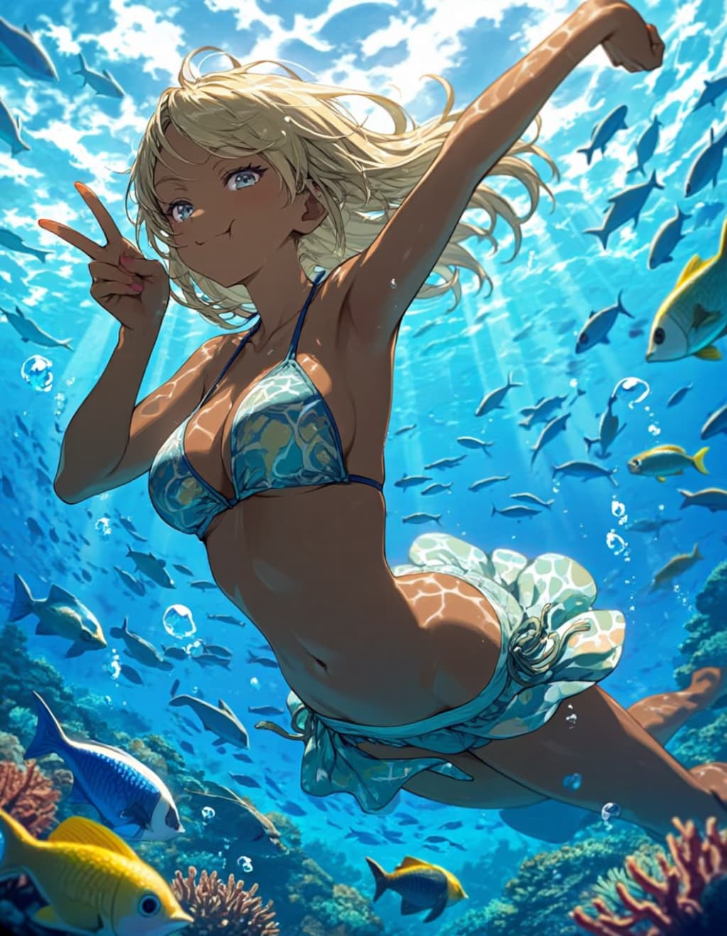 水中ビキニ　つばき